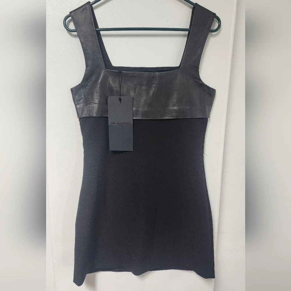 The Kooples Black Lambskin Leather Bust Dress - Picture 3 of 6